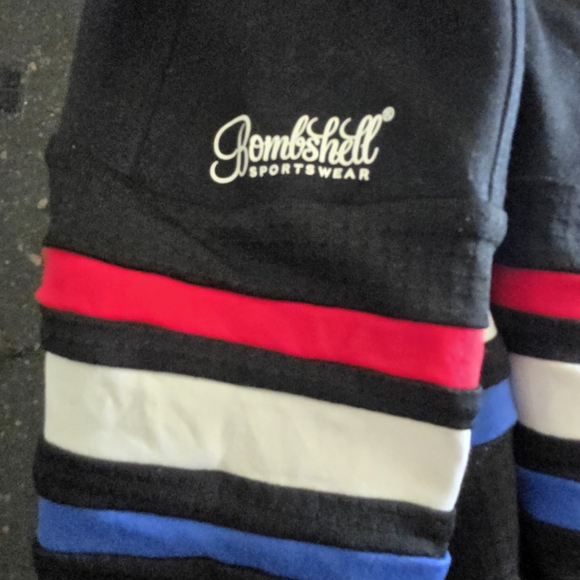 Bombshell Sportswear Kids Black Leggings with Colorful Stripes - Picture 5 of 9